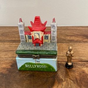 Mini porcelain Hollywood trinket box with Grammy awards trinket